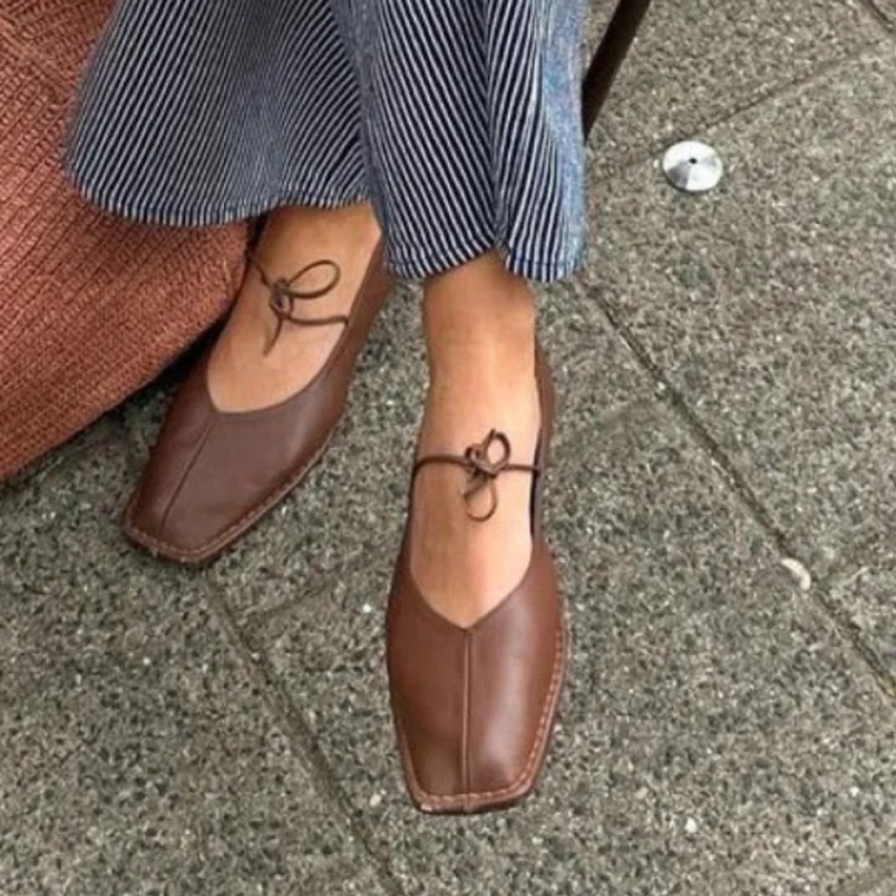 Sway Chestnut Brown Alohas Shoes Ballet Flats Leather 8 / 38